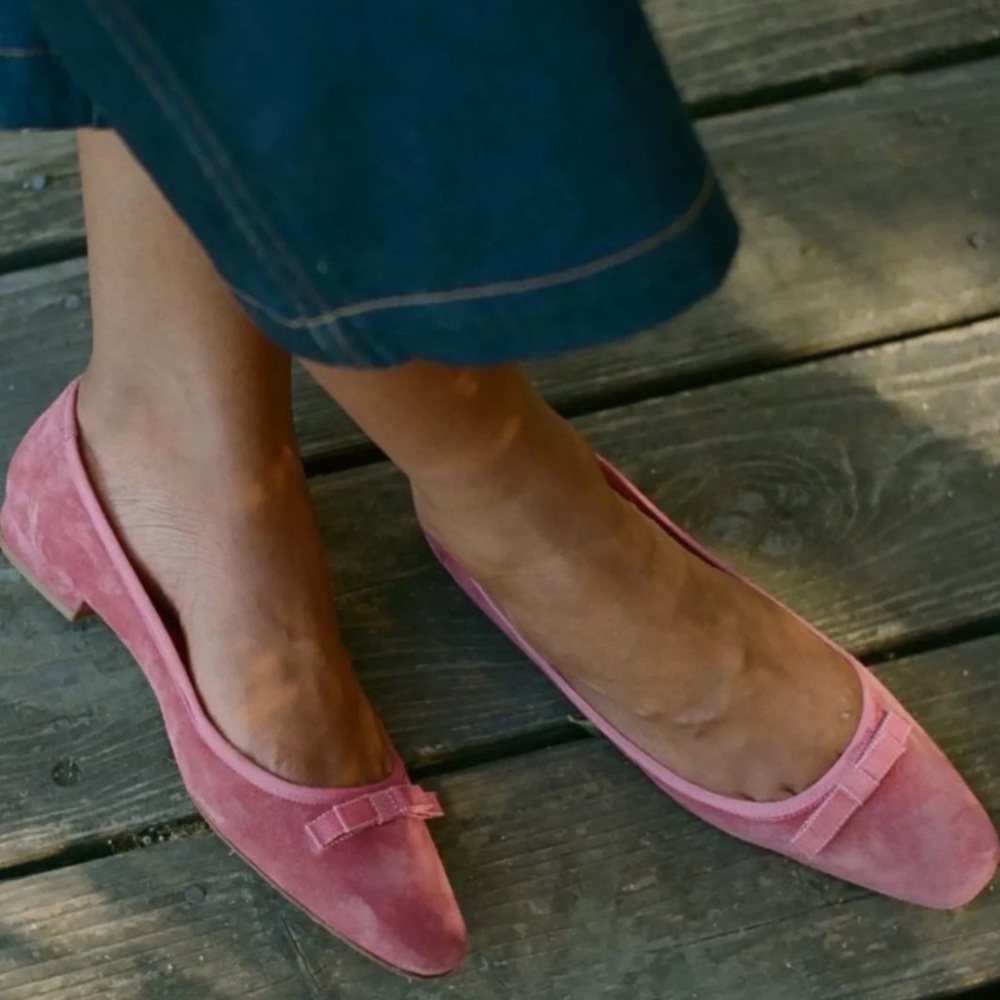 DÔEN Odette Suede Ballet Flat Dusty Pink Size EU 37/US 6.5